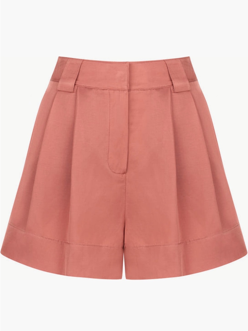 Nocturne High-Waist Pleated Women's Shorts in Dusty Rose